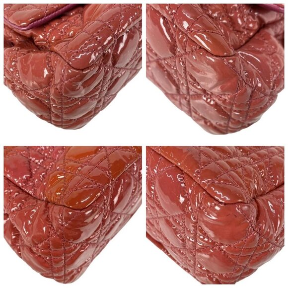 DIOR/ChristianDior Cannage Stitch - Pink Patent Leather Shoulder Bag 690-050825 - Picture 6 of 14